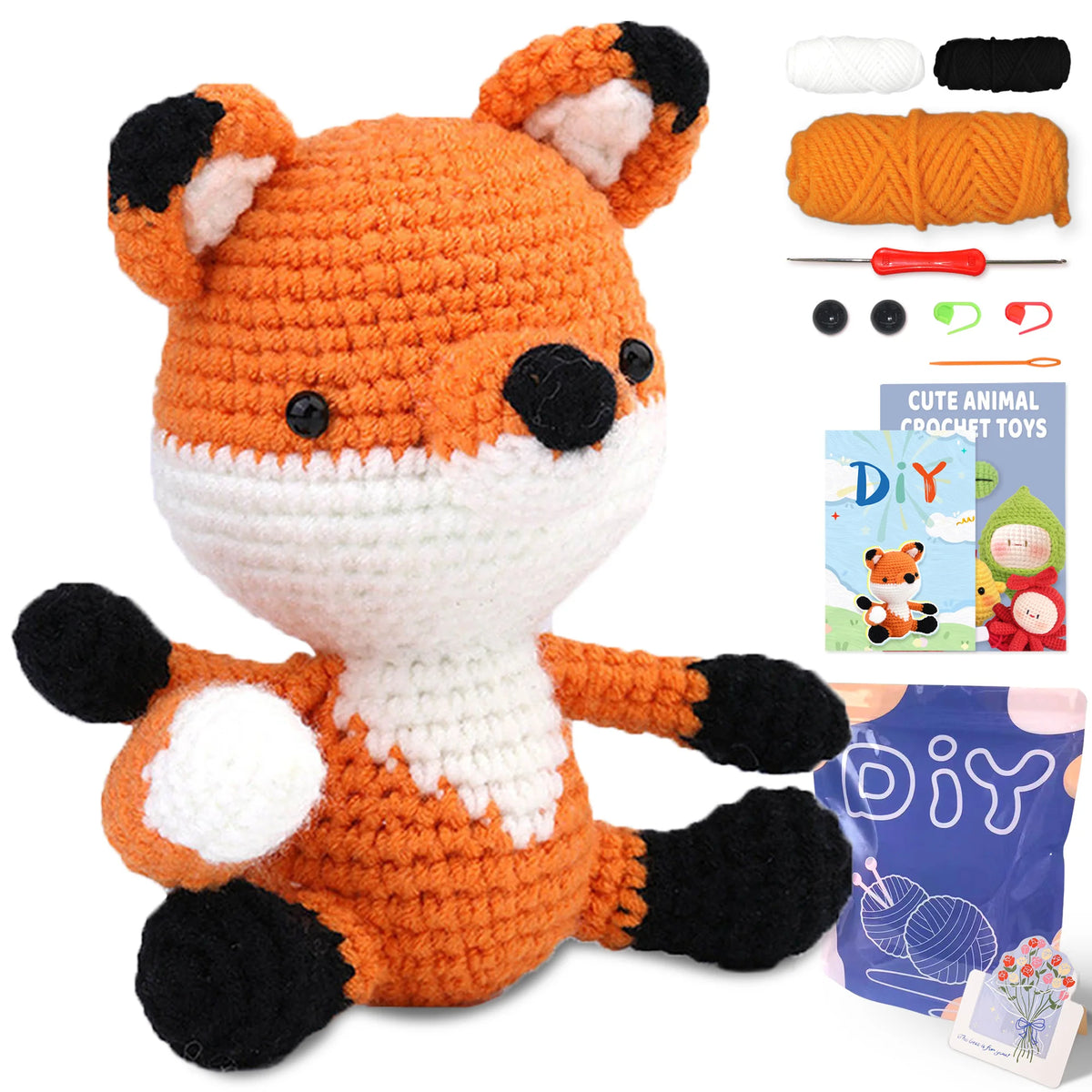 Crochet Kit for Beginners – Animal Amigurumi Starter Set