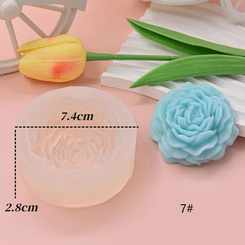 Large Peony & Rose Silicone Candle Mold – DIY Candle & Soap Making