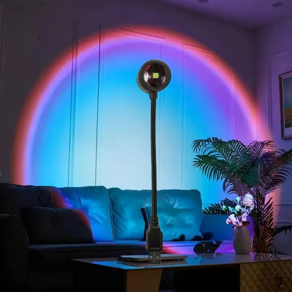LED Sunset Projection Lamp – Rainbow Mood Light