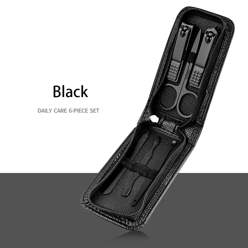 Manicure Set with Leather Case – Stainless Steel Nail Care Kit