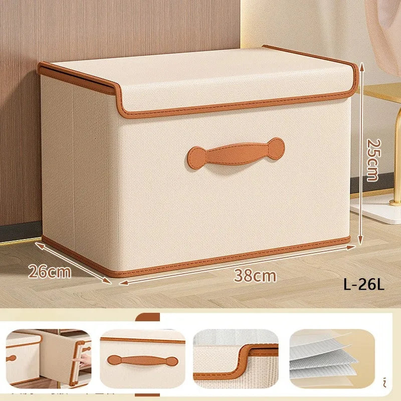 Clothes Storage Box with Lid – Foldable Wardrobe Organizer