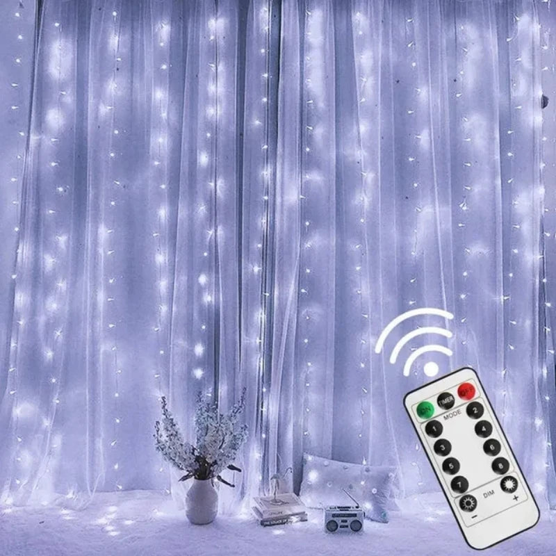 3 m LED Curtain Lights with Remote – USB Window Fairy Lights