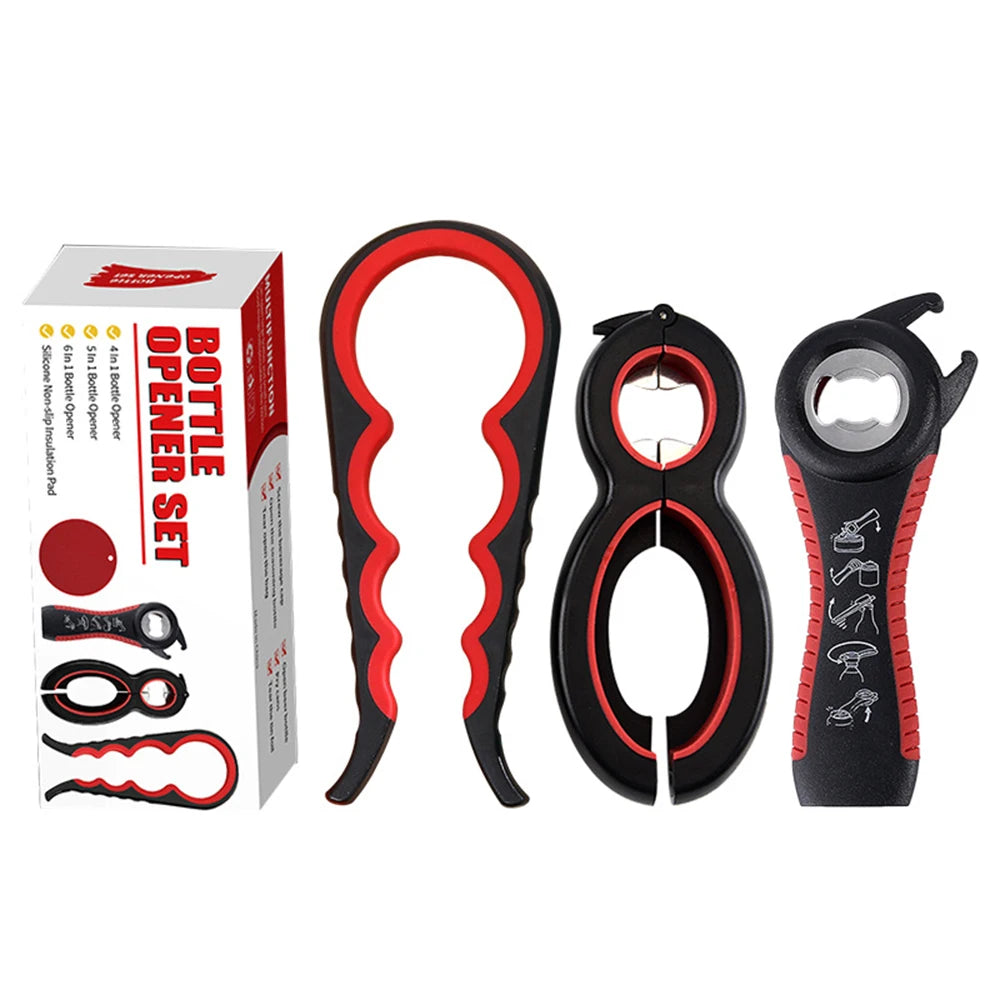 4-in-1 Can & Bottle Opener – Non-Slip Jar Twister