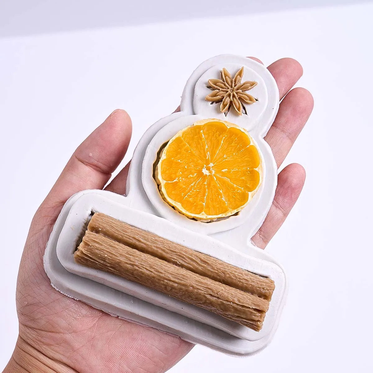 3D Cinnamon, Star Anise & Lemon Silicone Mold – Christmas Baking & Candles