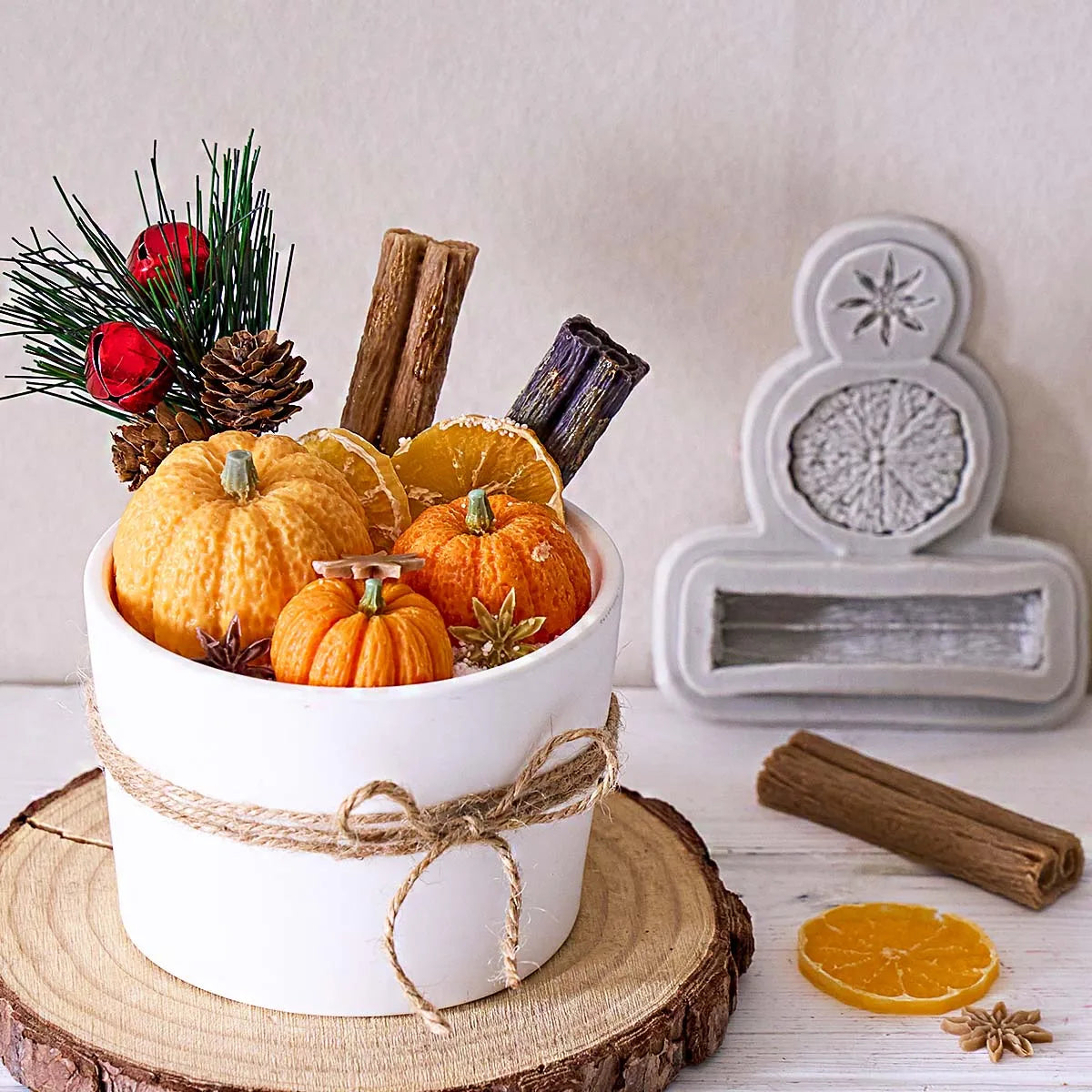 3D Cinnamon, Star Anise & Lemon Silicone Mold – Christmas Baking & Candles