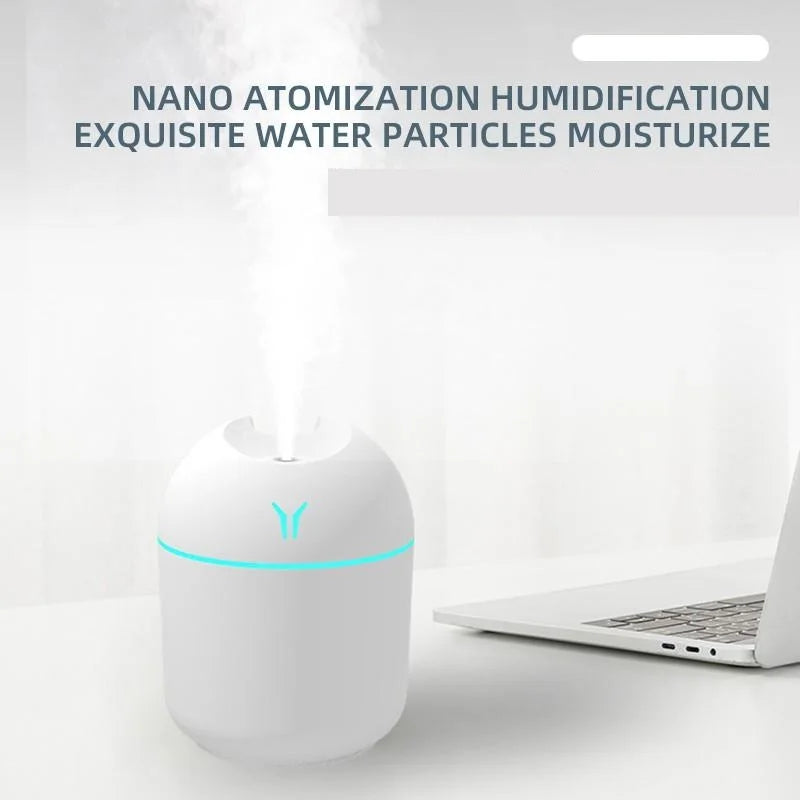 250 ml Mini Humidifier & Aroma Diffuser – LED Color Lamp