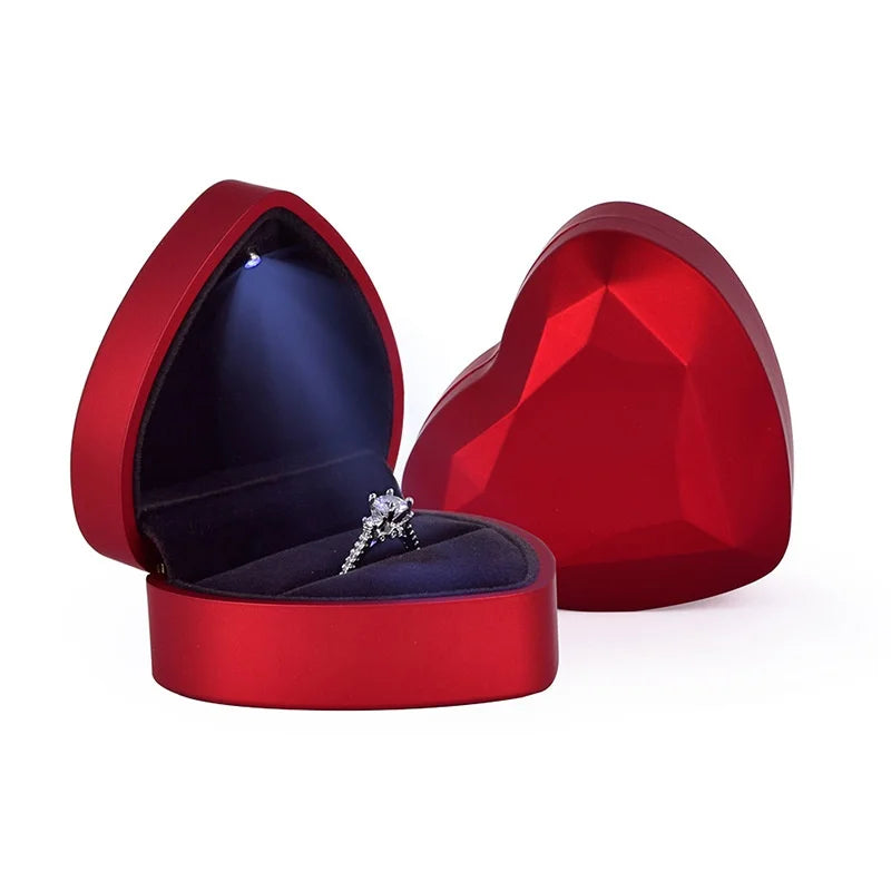Heart-Shaped LED Ring Box – Proposal & Jewelry Gift Box