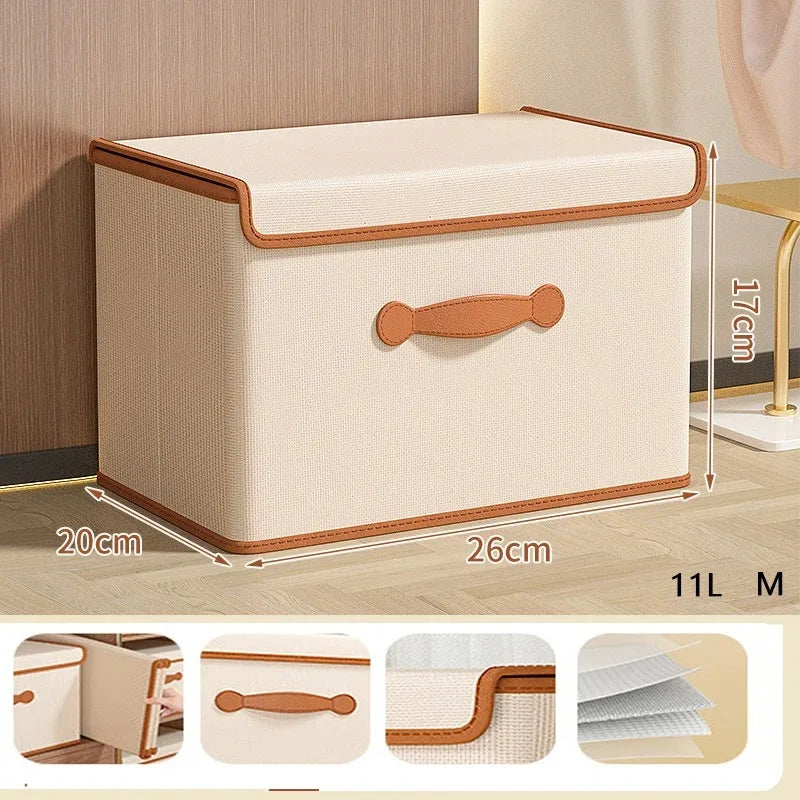 Clothes Storage Box with Lid – Foldable Wardrobe Organizer