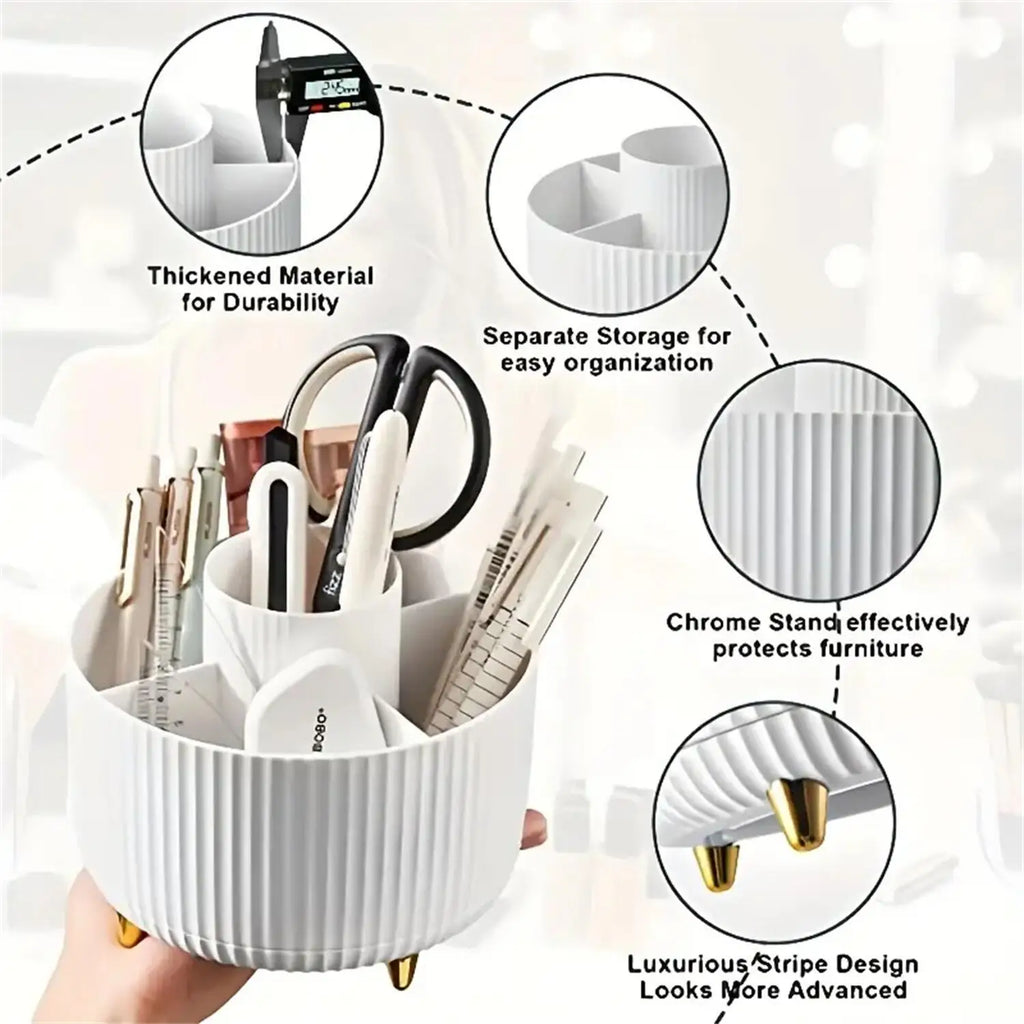 360° Rotating Makeup Organizer – 5 Compartments