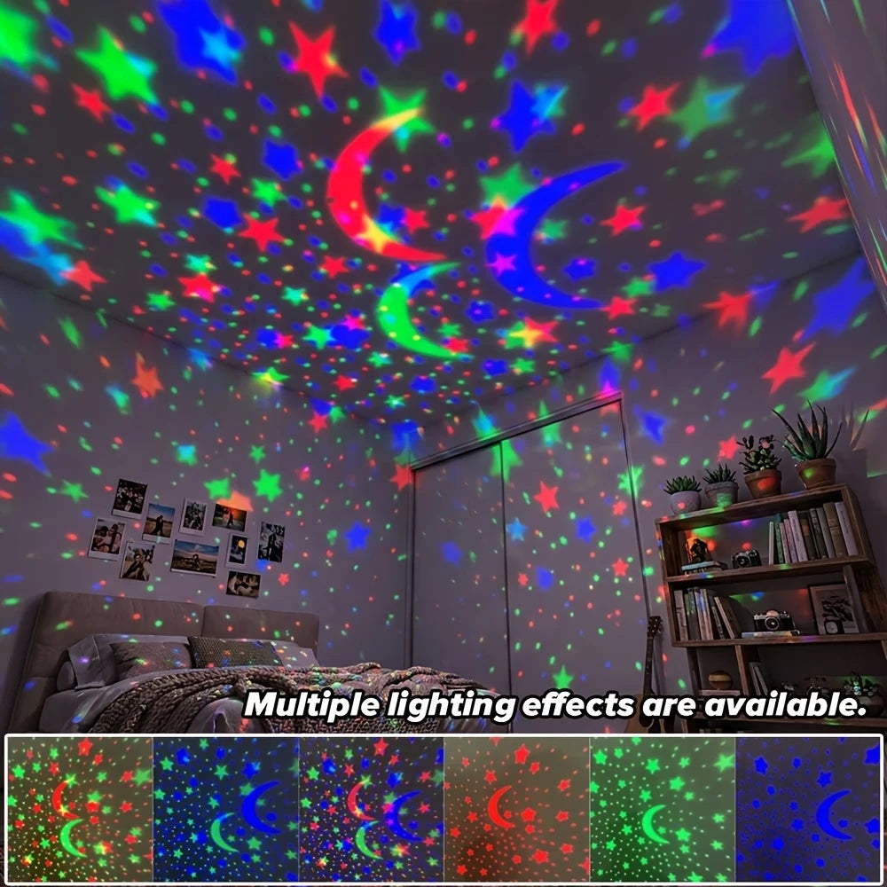 LED Starry Sky Projector Lamp – Moon & Star Night Light