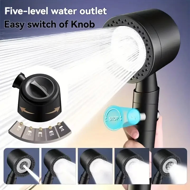High-Pressure Filter Shower Head – 5 Spray Modes