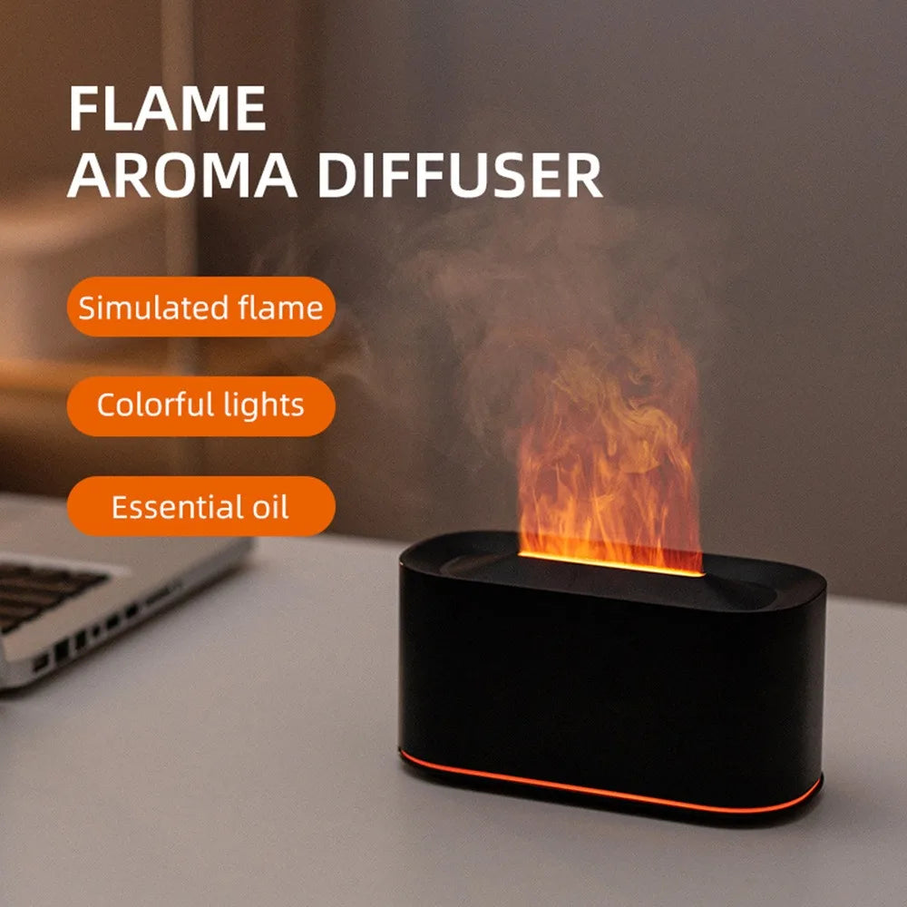 Flame Essential Oil Diffuser – Colorful Mist Humidifier