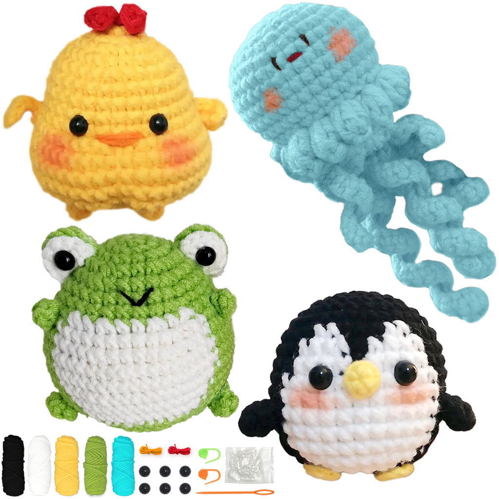 Crochet Kit for Beginners – Animal Amigurumi Starter Set