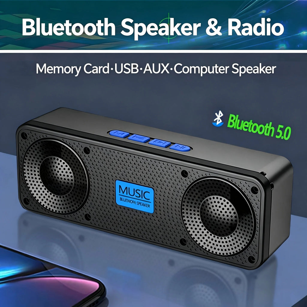 S18 Portable Bluetooth Speaker – Subwoofer, FM Radio, Waterproof
