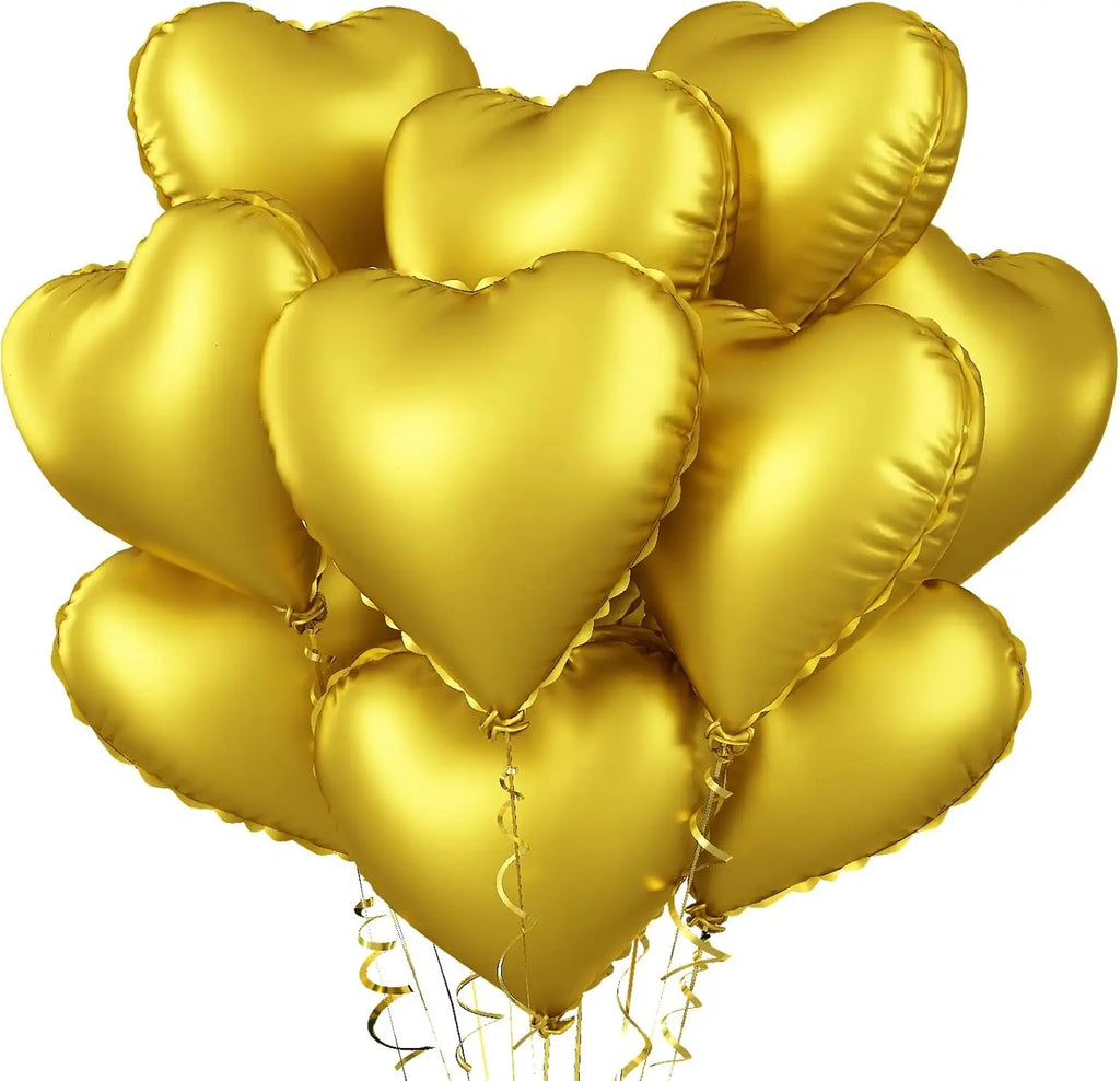 Heart Foil Balloons 18" (10 pcs) – Pink & Sage Green