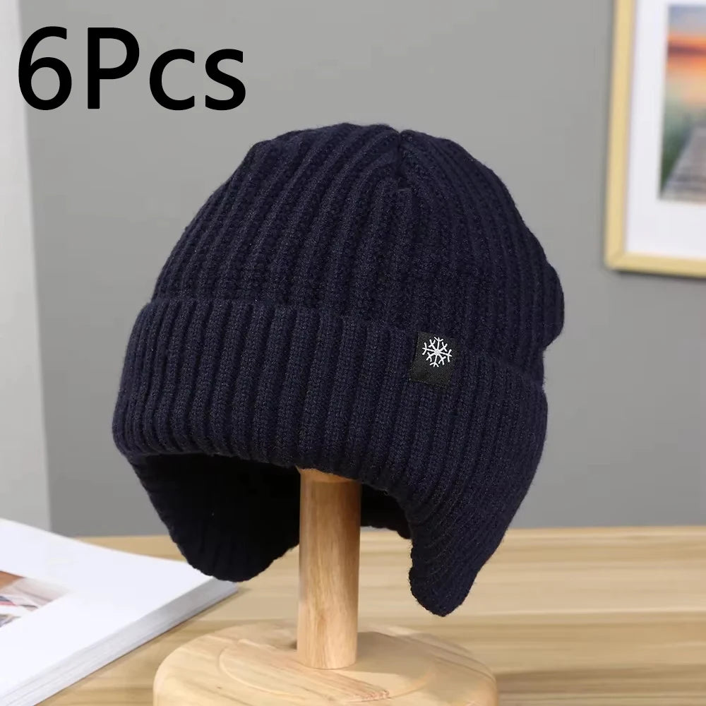Men's Knitted Winter Hat with Earflaps – Fleece Lined