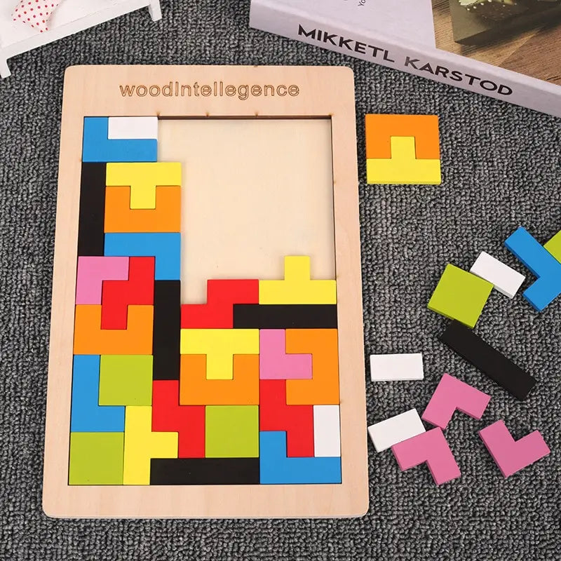 Wooden Tangram Brain Teaser Puzzle – Montessori Toy