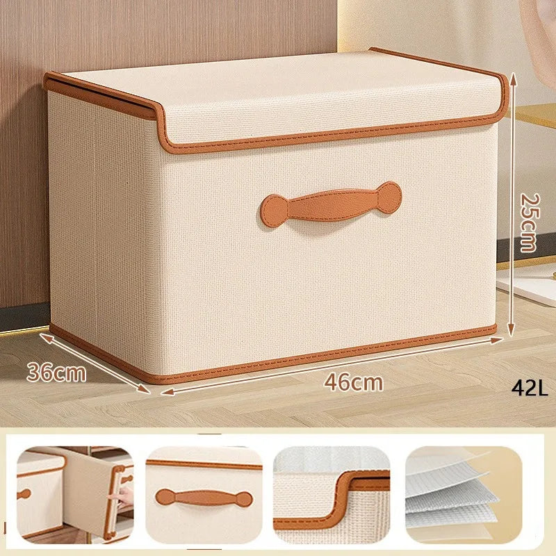 Clothes Storage Box with Lid – Foldable Wardrobe Organizer