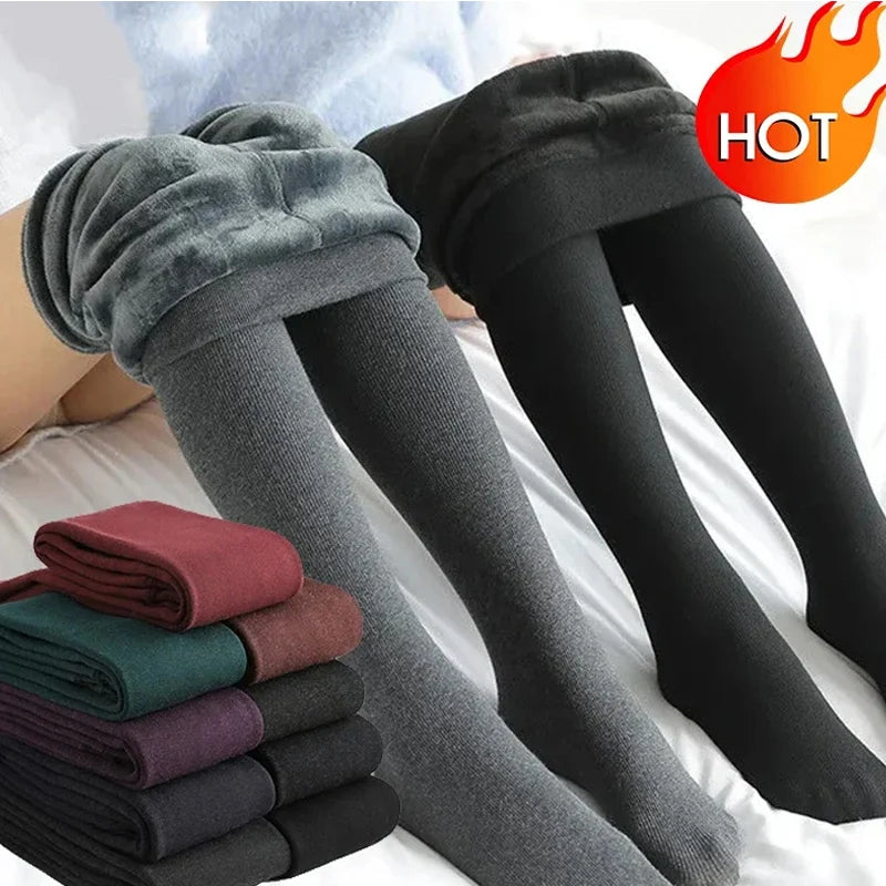 Fleece-Lined Thermal Tights for Women – Warm Winter Leggings