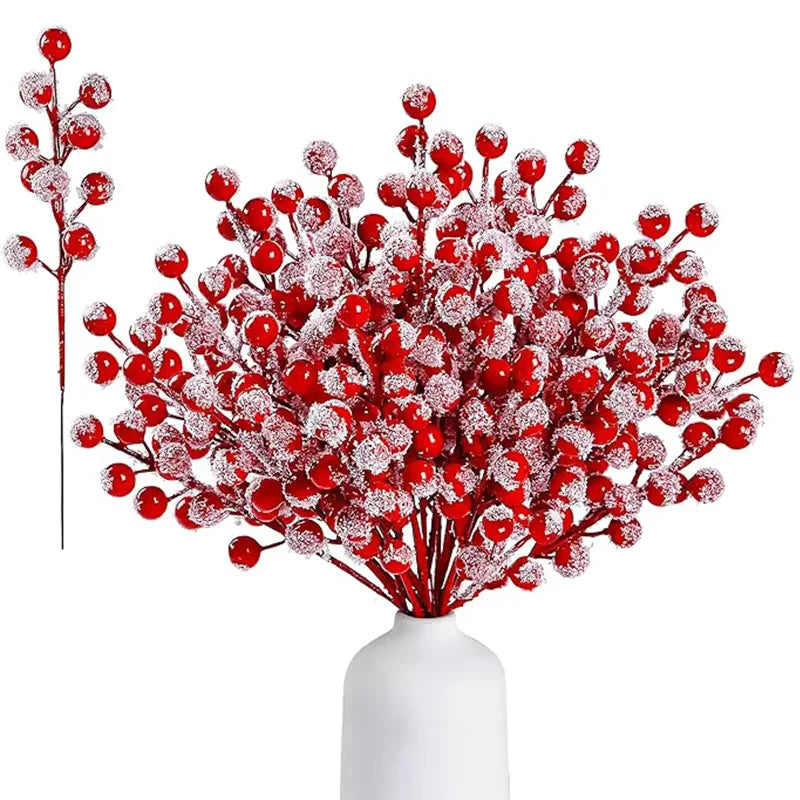 Snowy Pine & Berry Picks – Christmas Tree & Wreath Decor