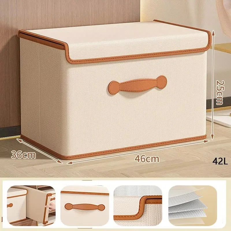 Clothes Storage Box with Lid – Foldable Wardrobe Organizer