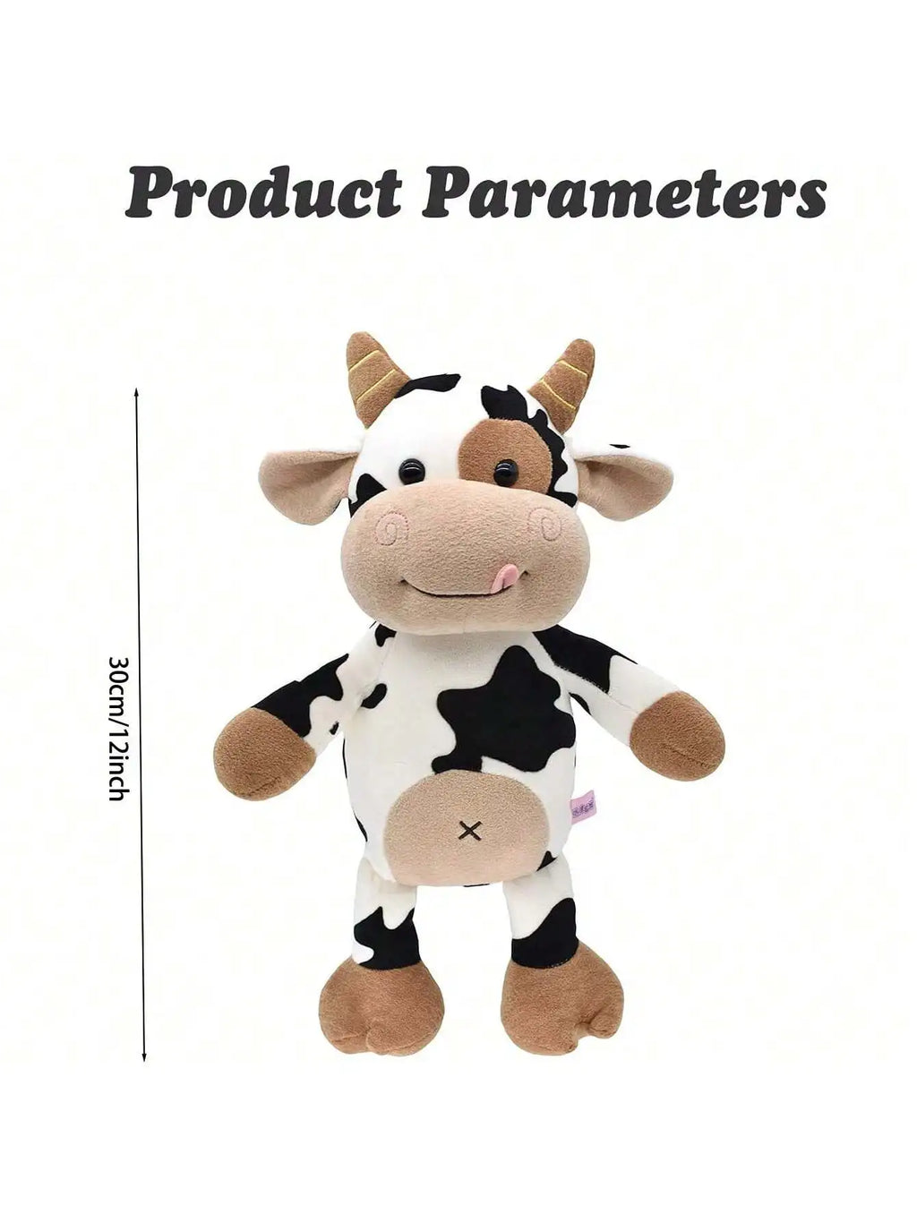 Soft Plush Cow Stuffed Animal 12" – Cute Cuddly Gift