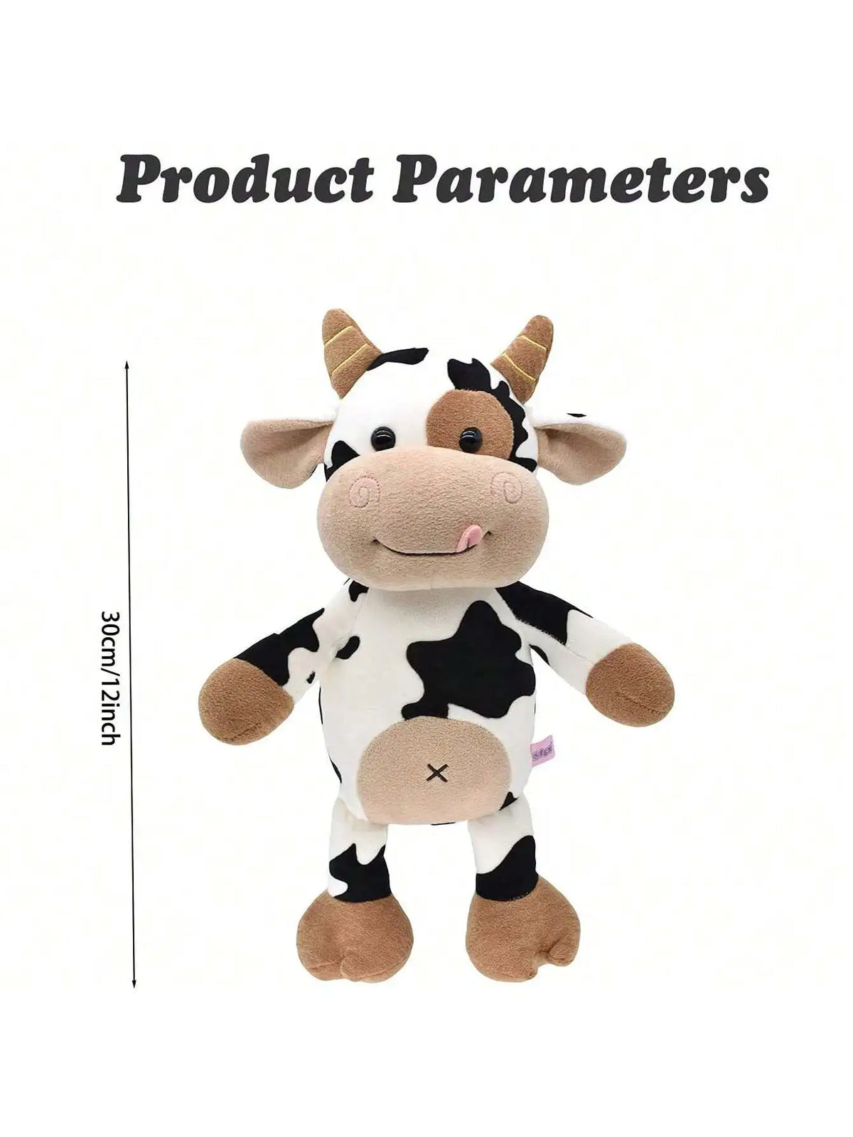 Soft Plush Cow Stuffed Animal 12" – Cute Cuddly Gift
