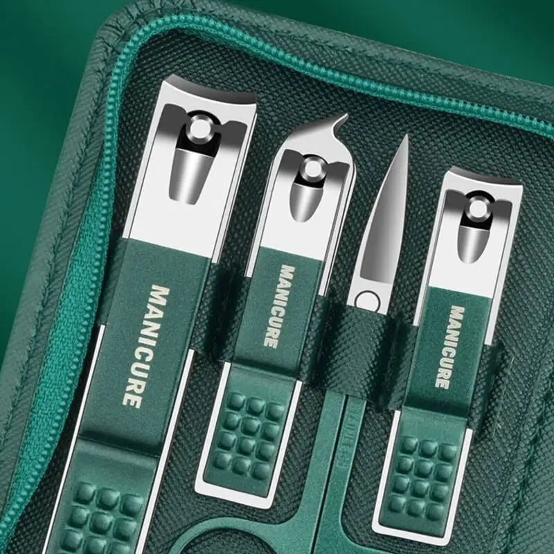 Manicure Set with Leather Case – Stainless Steel Nail Care Kit