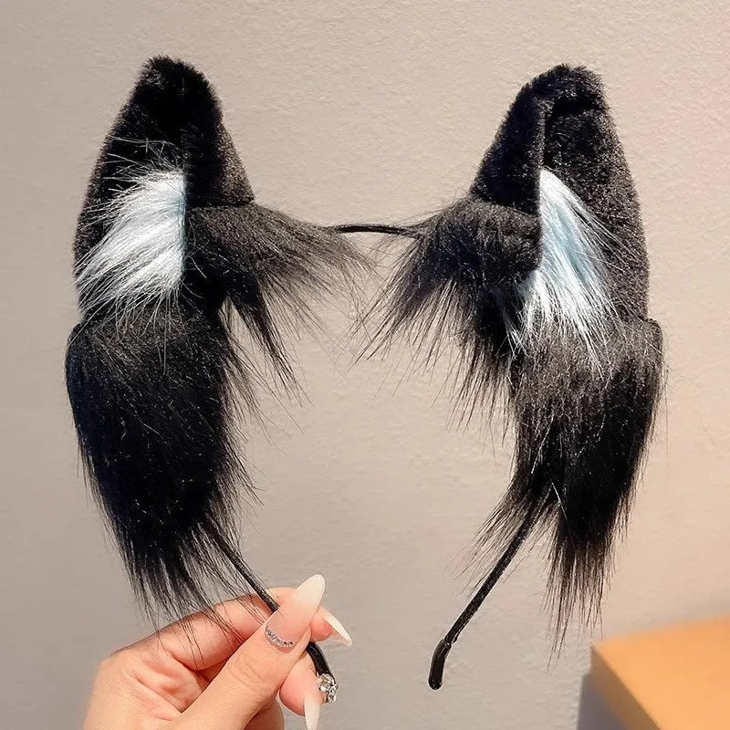 Plush Cat Ear Christmas Headband for Kids