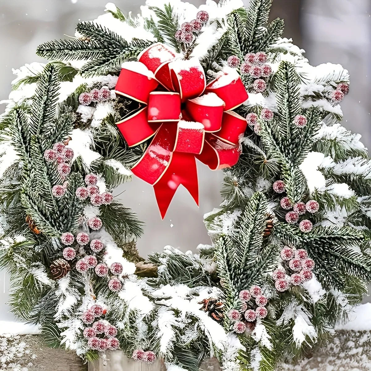 Snowy Pine & Berry Picks – Christmas Tree & Wreath Decor