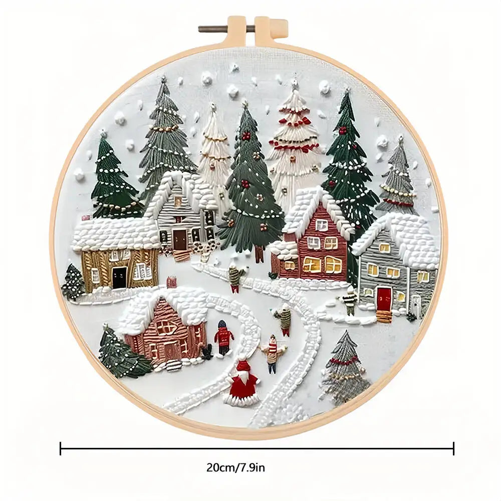 Christmas Embroidery Kit for Beginners – Wreath & Winter Designs