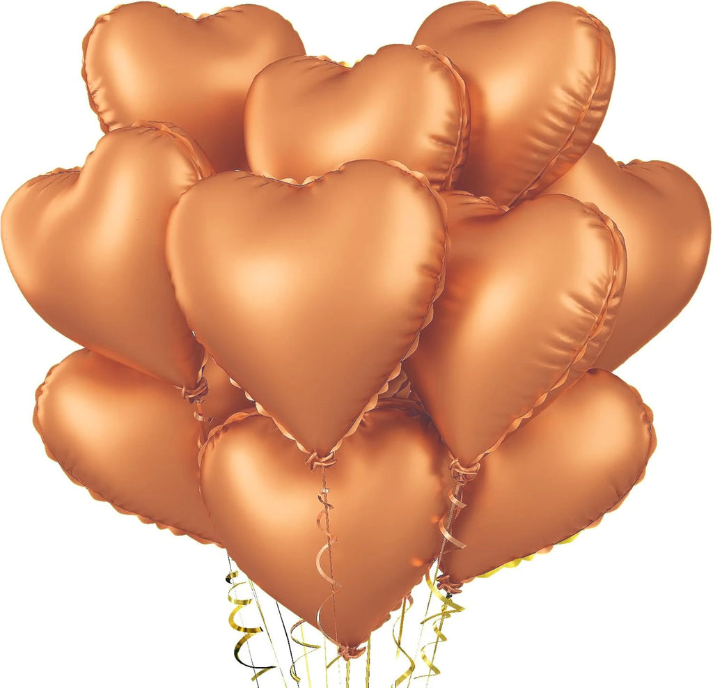 Heart Foil Balloons 18" (10 pcs) – Pink & Sage Green