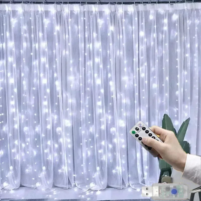 USB Curtain Fairy Lights with Remote – Window & Wall Christmas Lights