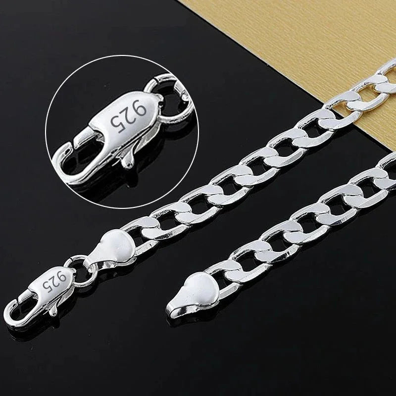 925 Sterling Silver 6mm Chain Necklace – Classic Unisex Chain