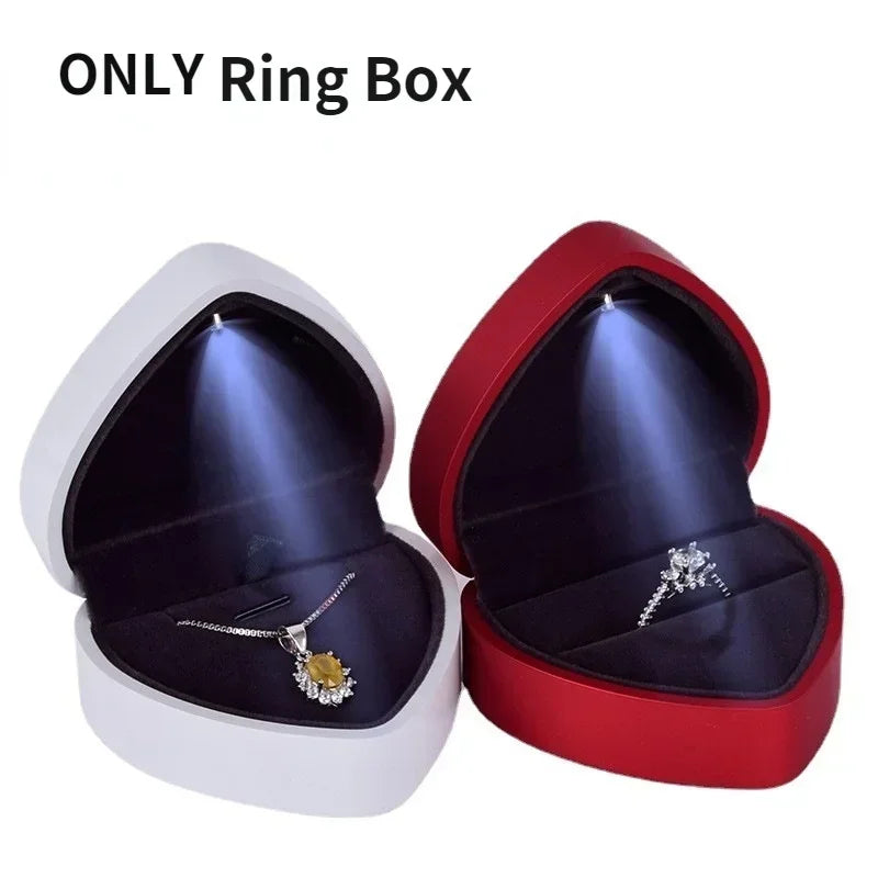 Heart-Shaped LED Ring Box – Proposal & Jewelry Gift Box