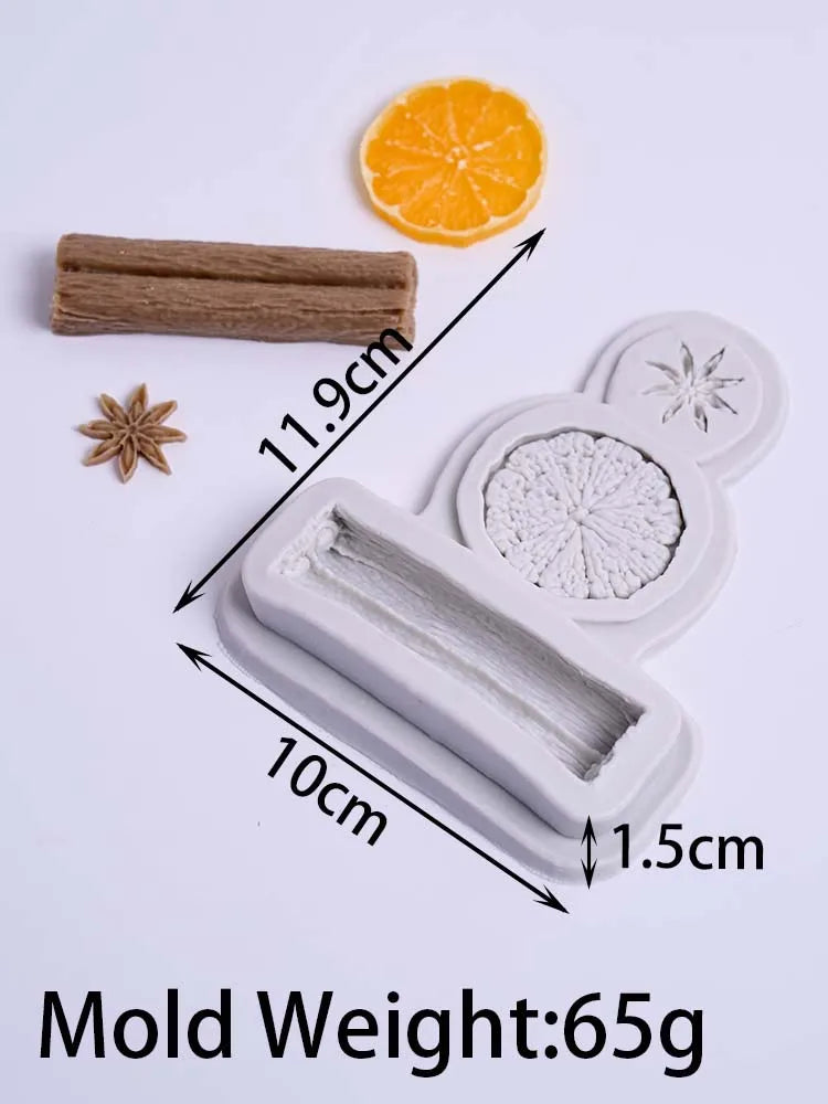 3D Cinnamon, Star Anise & Lemon Silicone Mold – Christmas Baking & Candles