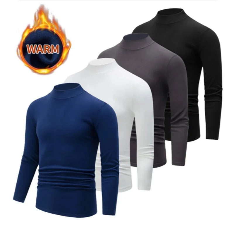 Men's Thermal Base Layer Top – High Neck Long Sleeve