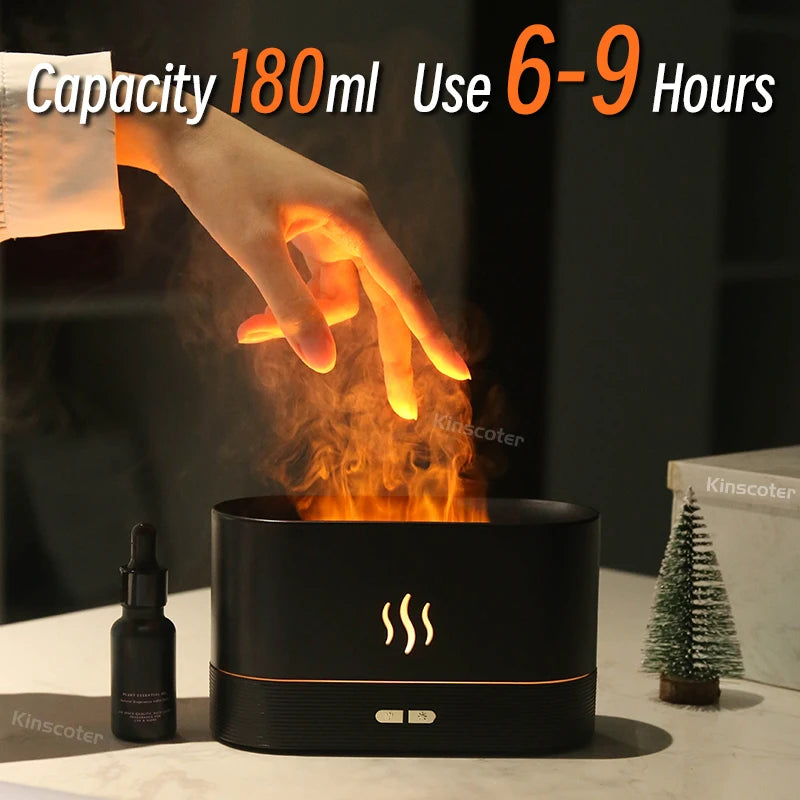 Flame Aroma Diffuser & Humidifier – 7 Color USB Desktop Diffuser