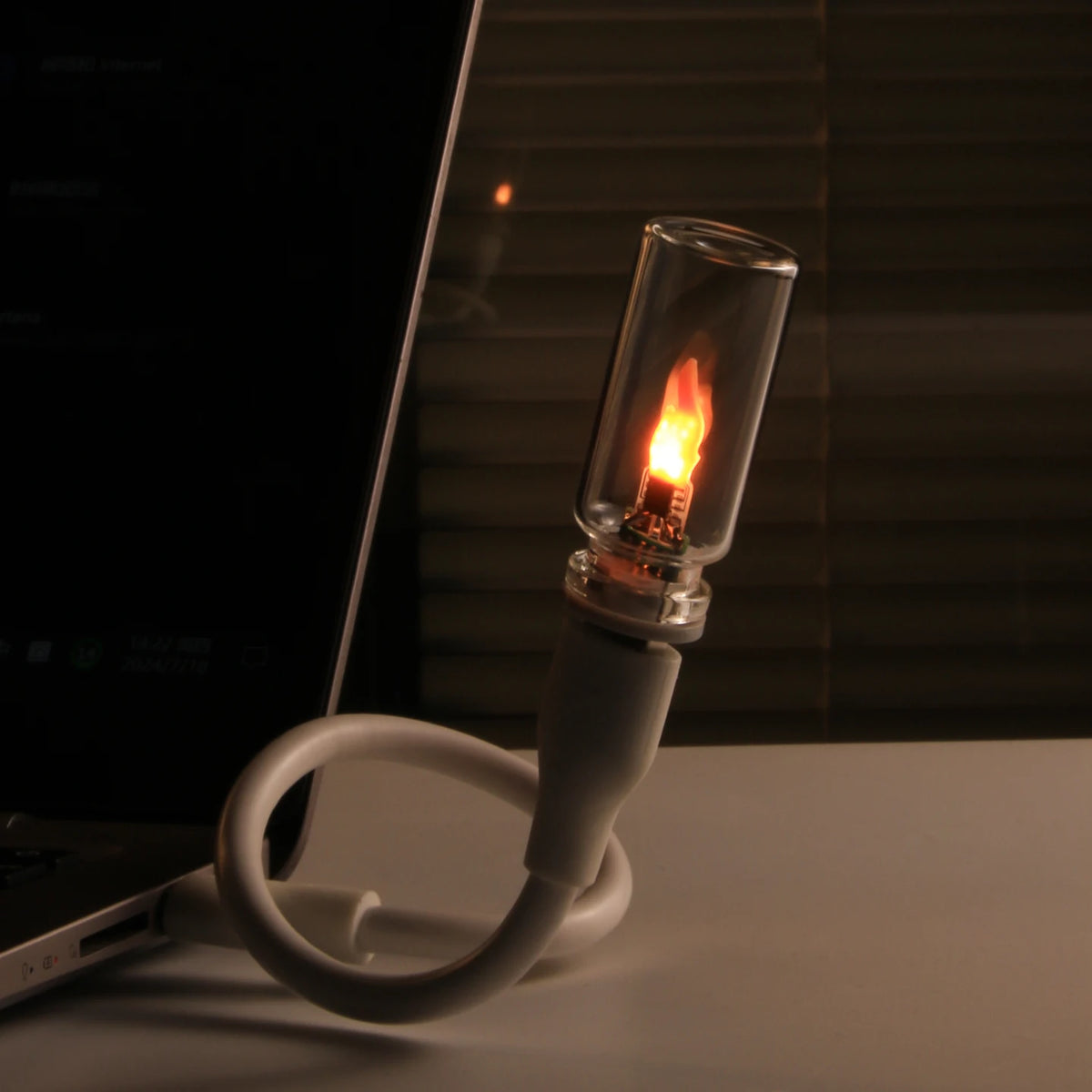 USB Flickering Flame LED Glass Candle Light
