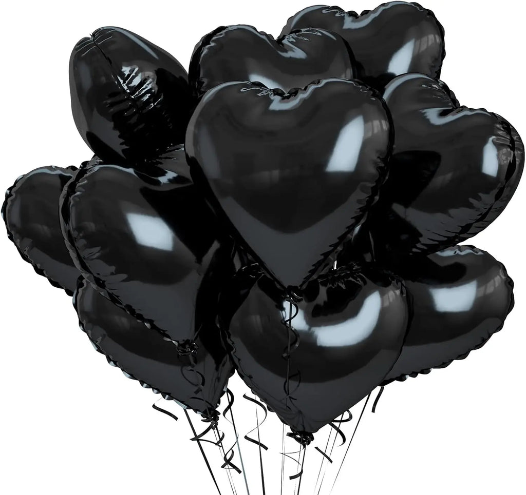 Heart Foil Balloons 18" (10 pcs) – Pink & Sage Green