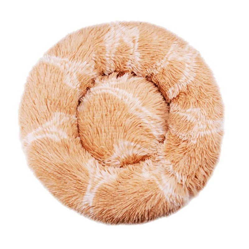 Round Plush Pet Bed 40–90 cm – Soft Warm Bed for Dogs & Cats