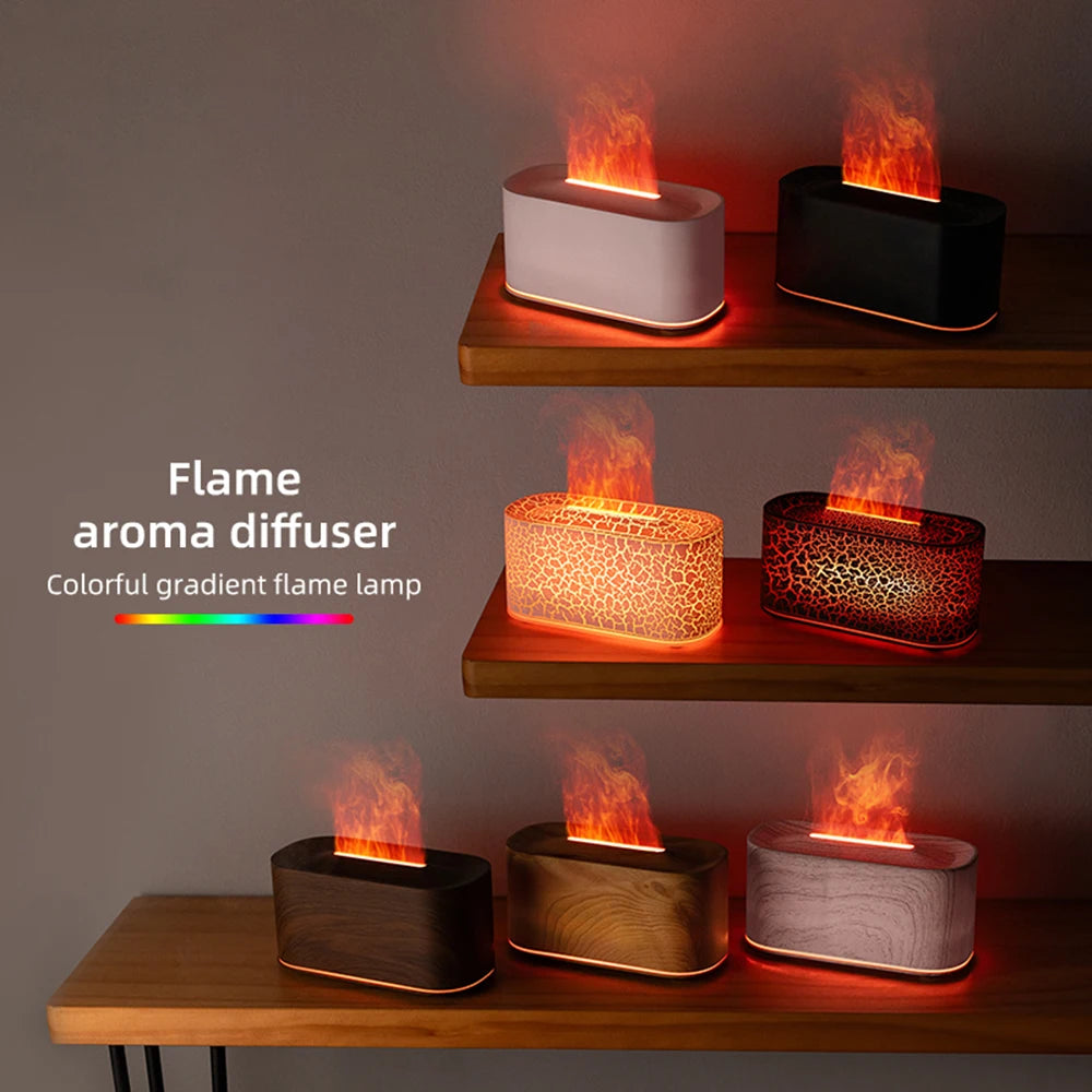 Flame Essential Oil Diffuser – Colorful Mist Humidifier