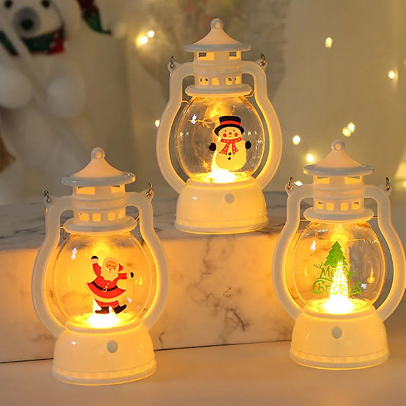 Santa & Snowman LED Lanterns – Battery Powered Christmas Lights