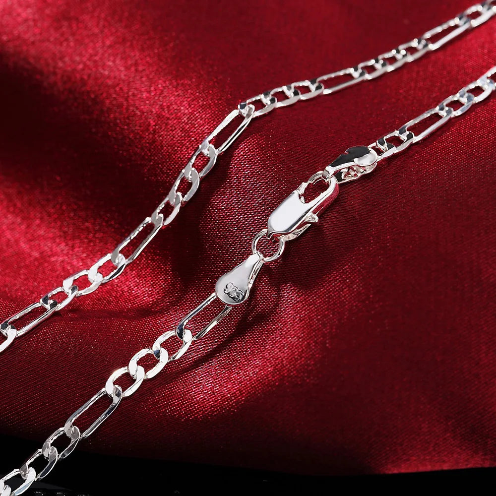 925 Silver 4mm Chain Bracelet & Necklace Set