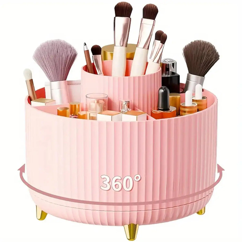 360° Rotating Makeup Organizer – 5 Compartments