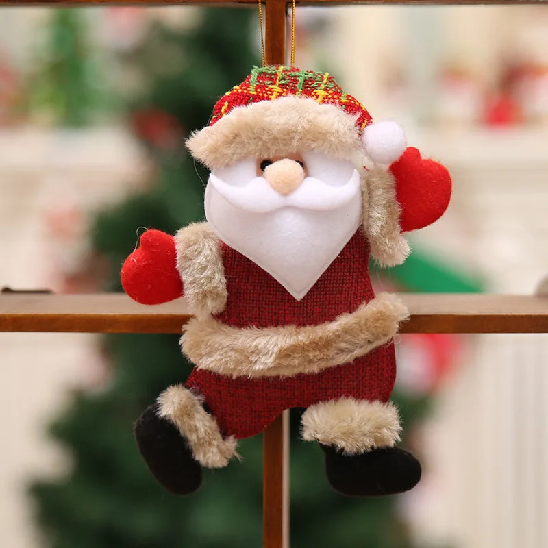 Christmas Doll Ornaments (4 pcs) – Santa, Snowman & Tree