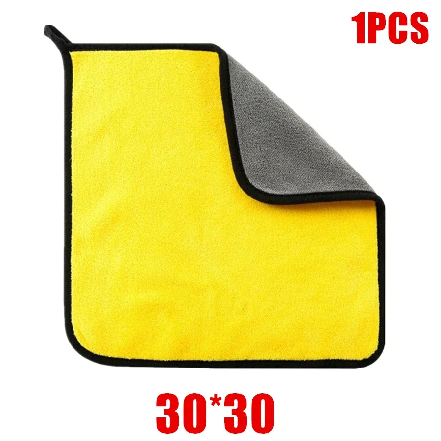 Microfiber Car Drying Towels – Thick Double-Layer Cleaning Cloths