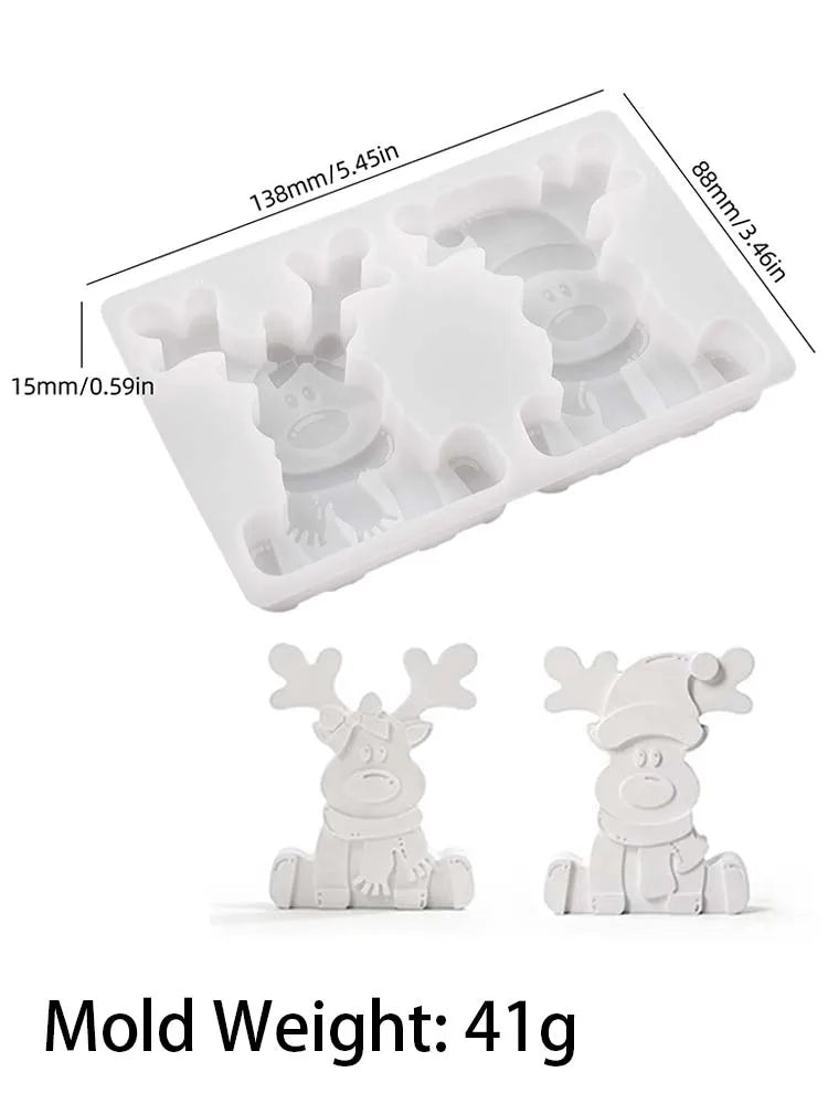3D Reindeer Silicone Mold – DIY Christmas Ornament Making