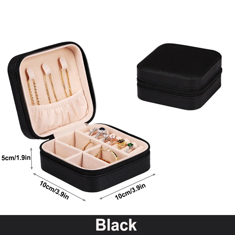 Mini Jewelry Travel Case – PU Leather Organizer Box