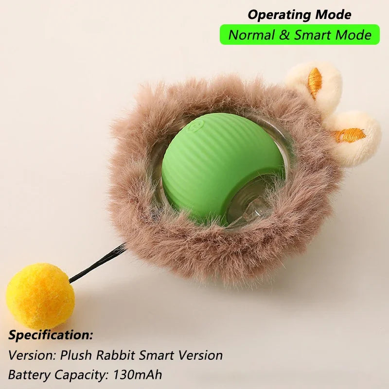 Automatic Rolling Cat Ball with Tail – Rechargeable Interactive Toy